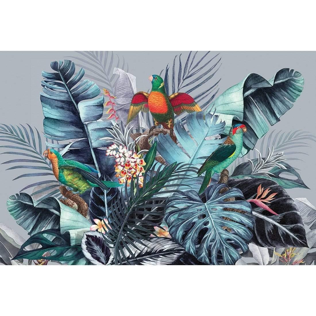 Jungle Exotica Blue I (Horizontal) | Classic Canvas | No Frame | Stretched Canvas
