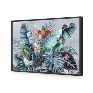 Jungle Exotica Blue I (Horizontal) | Classic Canvas | No Frame | Stretched Canvas
