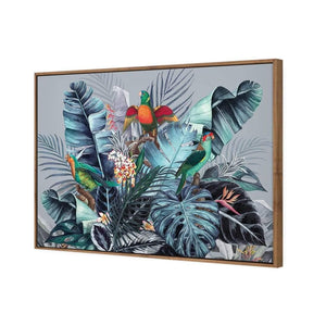 Jungle Exotica Blue I (Horizontal) | Classic Canvas | No Frame | Stretched Canvas