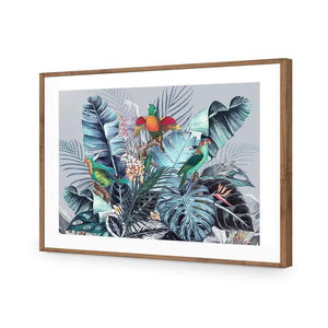 Jungle Exotica Blue I (Horizontal) | Classic Canvas | No Frame | Stretched Canvas