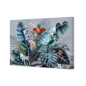 Jungle Exotica Blue I (Horizontal) | Classic Canvas | No Frame | Stretched Canvas