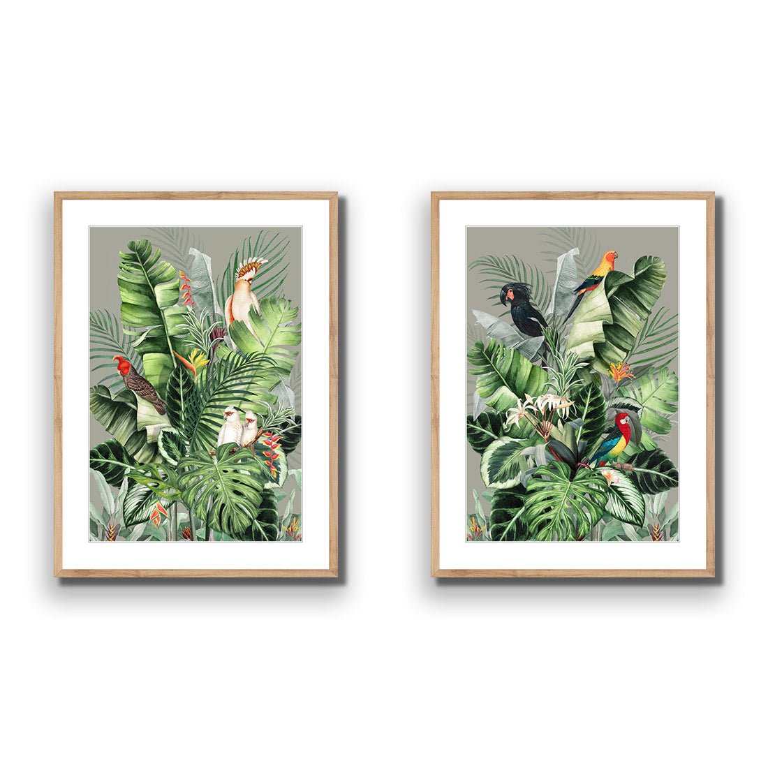 Jungle Exotica Green Perfect Pair - Wall Art Designs - SET2_5020_AR_V WAD_CP - MPY - 260 - M - S - S_45x30_NONE