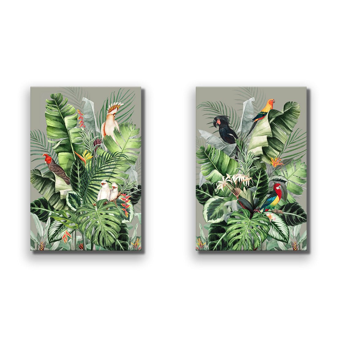 Jungle Exotica Green Perfect Pair - Wall Art Designs - SET2_5020_AR_V WAD_CP - MPY - 260 - M - S - S_45x30_NONE