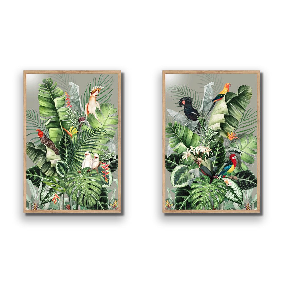 Jungle Exotica Green Perfect Pair - Wall Art Designs - SET2_5020_AR_V WAD_CP - MPY - 260 - M - S - S_45x30_NONE