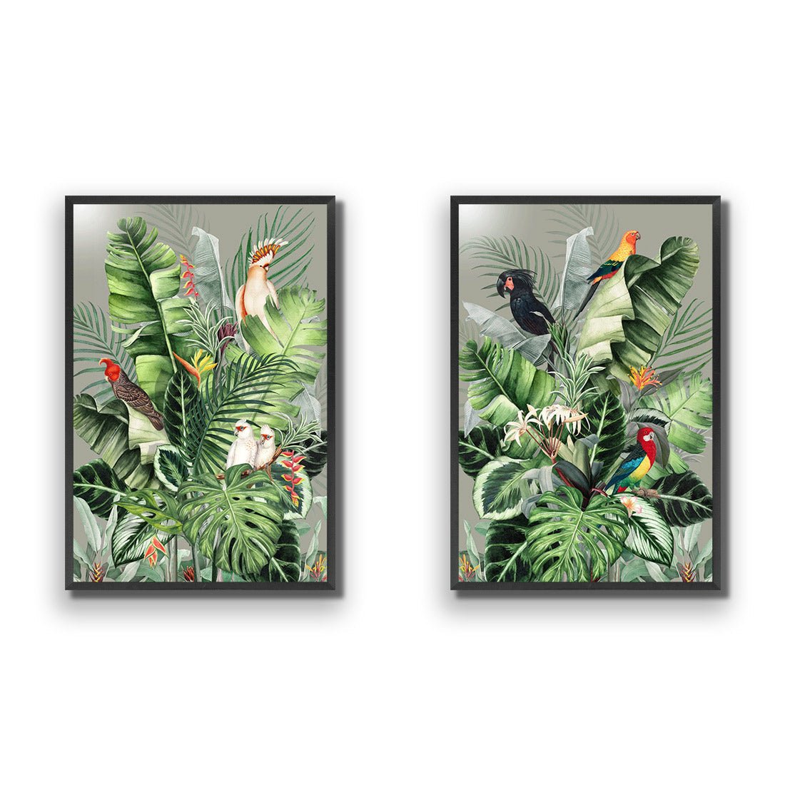 Jungle Exotica Green Perfect Pair - Wall Art Designs - SET2_5020_AR_V WAD_CP - MPY - 260 - M - S - S_45x30_NONE