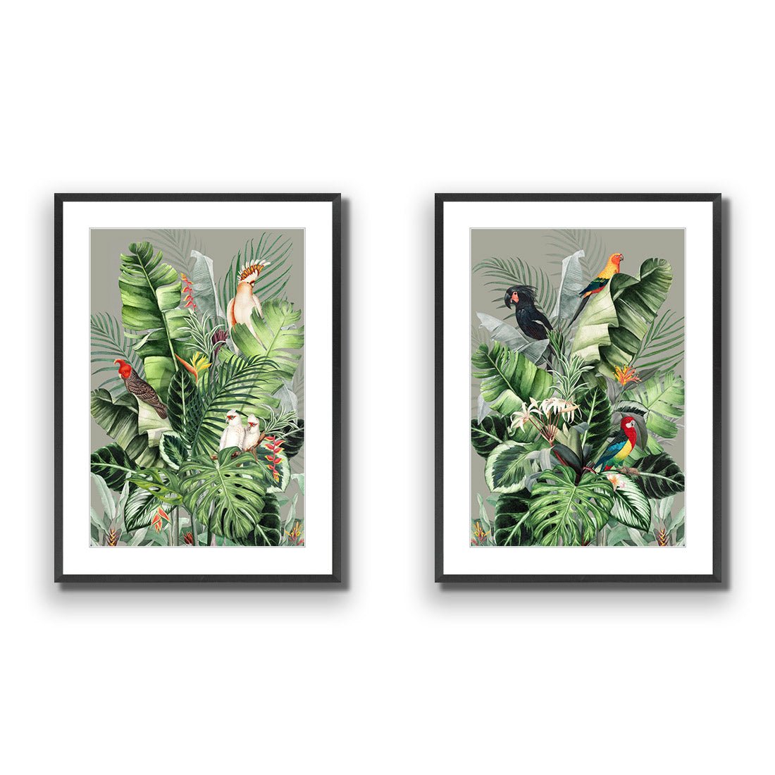 Jungle Exotica Green Perfect Pair - Wall Art Designs - SET2_5020_AR_V WAD_CP - MPY - 260 - M - S - S_45x30_NONE