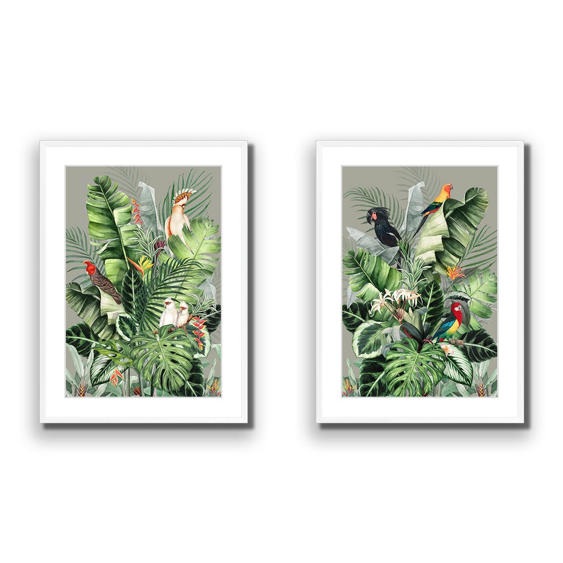 Jungle Exotica Green Perfect Pair - Wall Art Designs - SET2_5020_AR_V WAD_CP - MPY - 260 - M - S - S_45x30_NONE