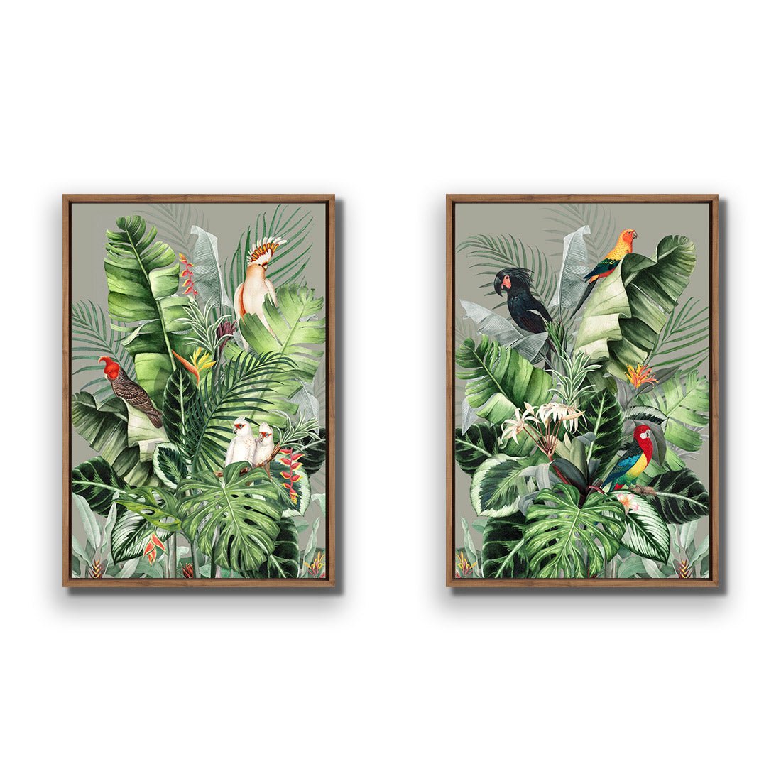 Jungle Exotica Green Perfect Pair - Wall Art Designs - SET2_5020_AR_V WAD_CP - MPY - 260 - M - S - S_45x30_NONE