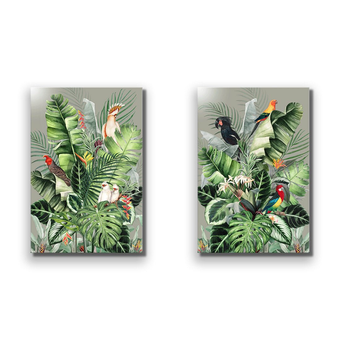 Jungle Exotica Green Perfect Pair - Wall Art Designs - SET2_5020_AR_V WAD_CP - MPY - 260 - M - S - S_45x30_NONE