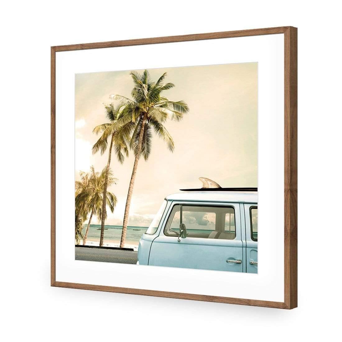 Kombi Vacation | Classic Acrylic | Flat Frame With Border | Natural