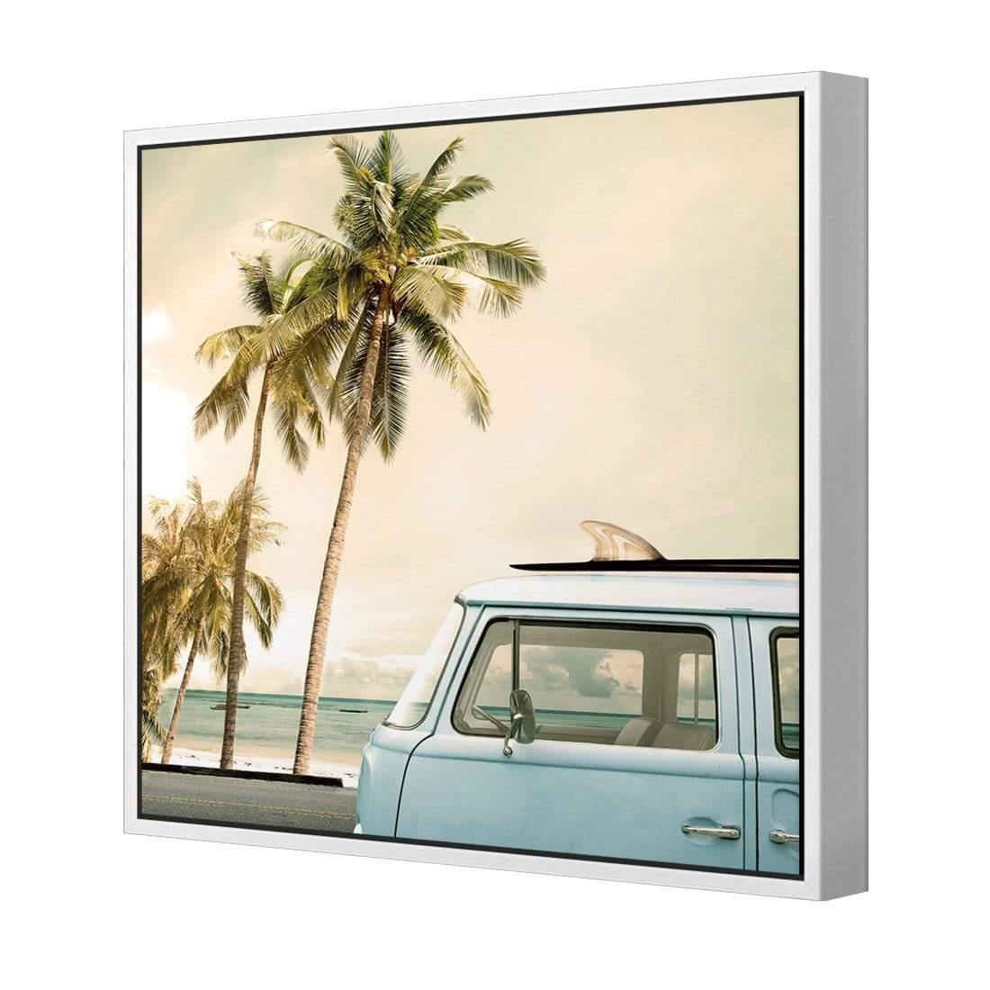 Kombi Vacation | Classic Canvas | Floating Frame | White