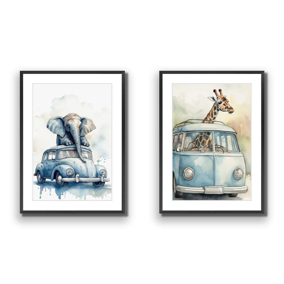 Kombi Zoo Perfect Pair - Wall Art Designs - SET2_6021_AR_V WAD_AP - 030 - MAT_45x30_S - 2538 - BLK