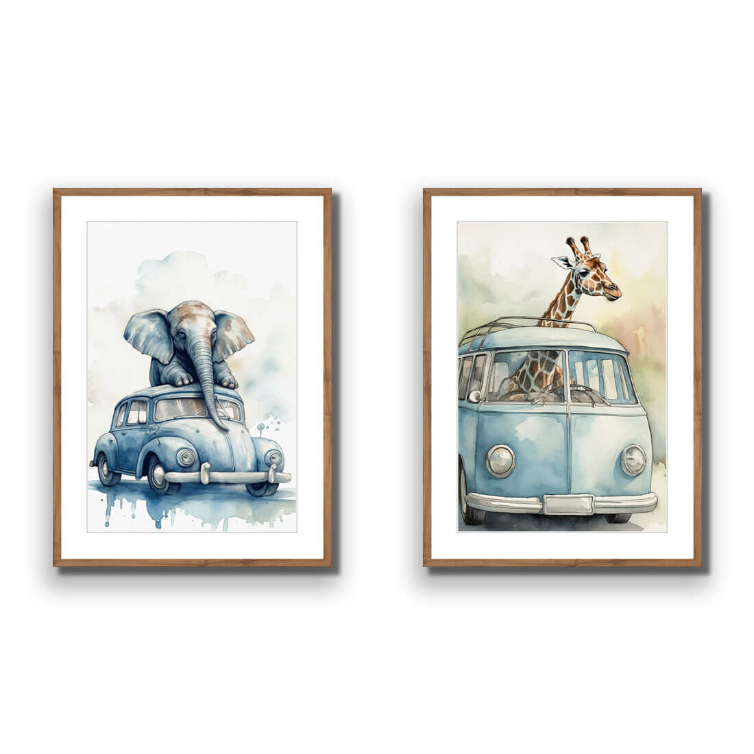 Kombi Zoo Perfect Pair - Wall Art Designs - SET2_6021_AR_V WAD_AP - 030 - MAT_45x30_S - 2538 - NAT