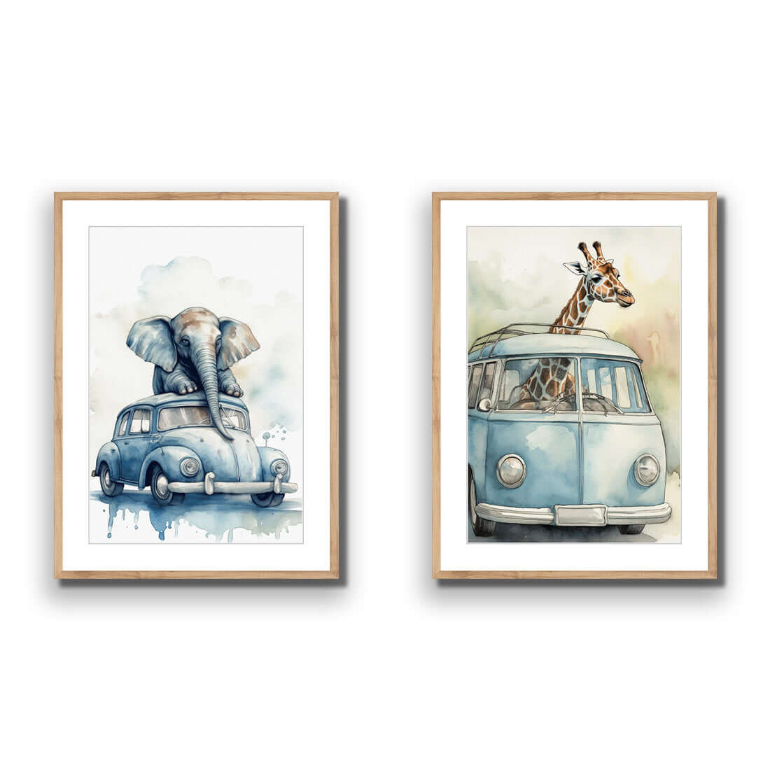 Kombi Zoo Perfect Pair - Wall Art Designs - SET2_6021_AR_V WAD_AP - 030 - MAT_45x30_S - 2538 - OAK