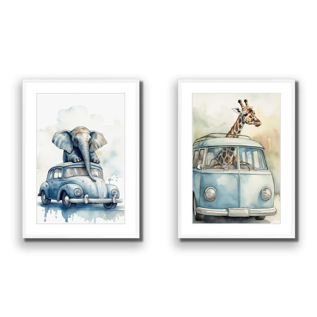 Kombi Zoo Perfect Pair - Wall Art Designs - SET2_6021_AR_V WAD_AP - 030 - MAT_45x30_S - 2538 - WHT