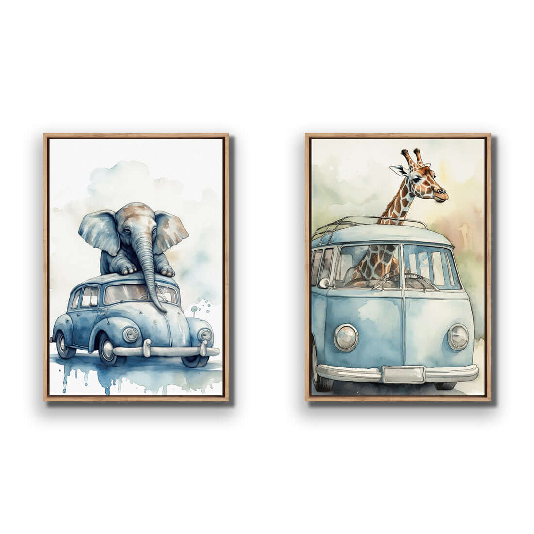 Kombi Zoo Perfect Pair - Wall Art Designs - SET2_6021_AR_V WAD_CP - MPY - 260 - M - S - S_45x30_S - 1550 - OAK