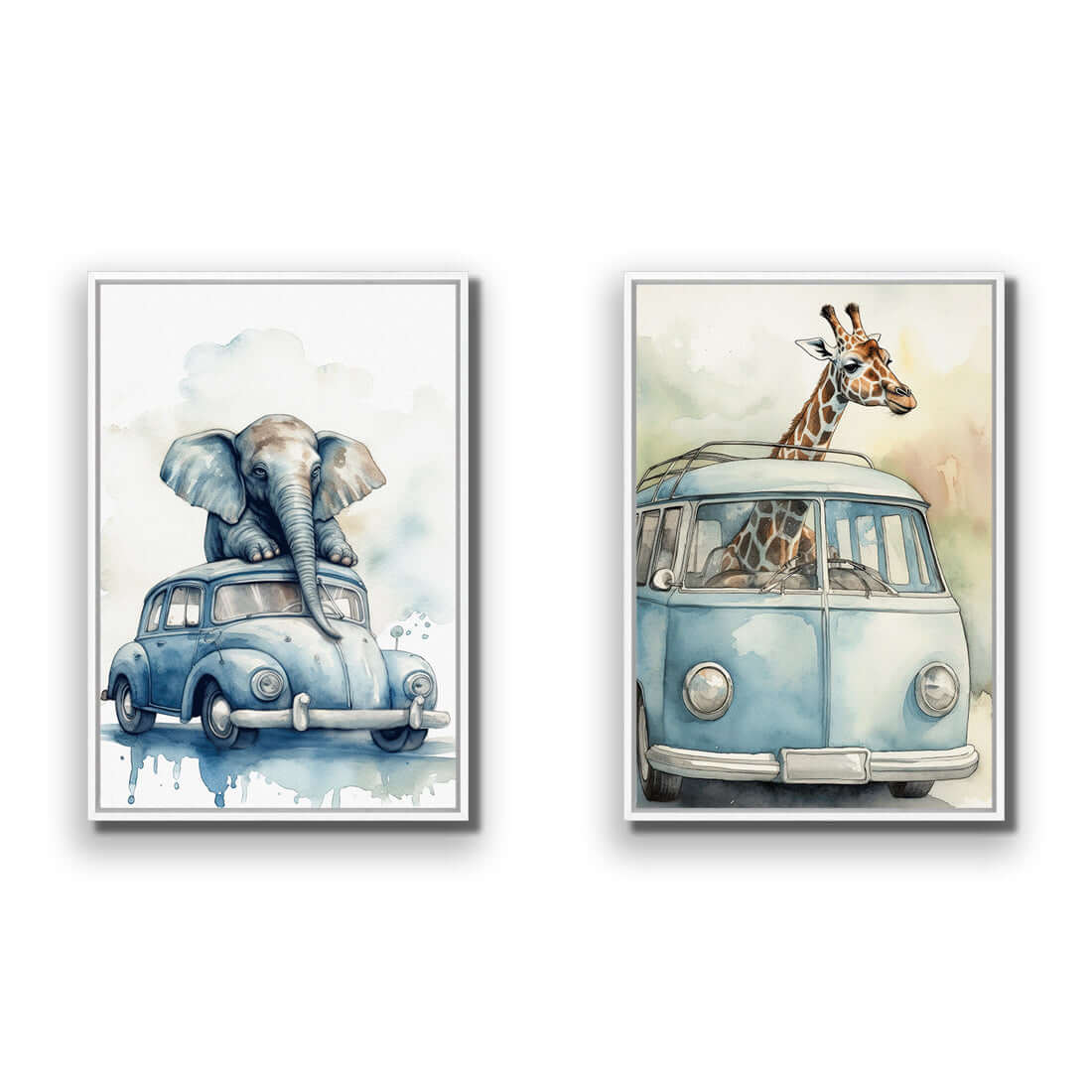 Kombi Zoo Perfect Pair - Wall Art Designs - SET2_6021_AR_V WAD_CP - MPY - 260 - M - S - S_45x30_S - 1550 - WHT