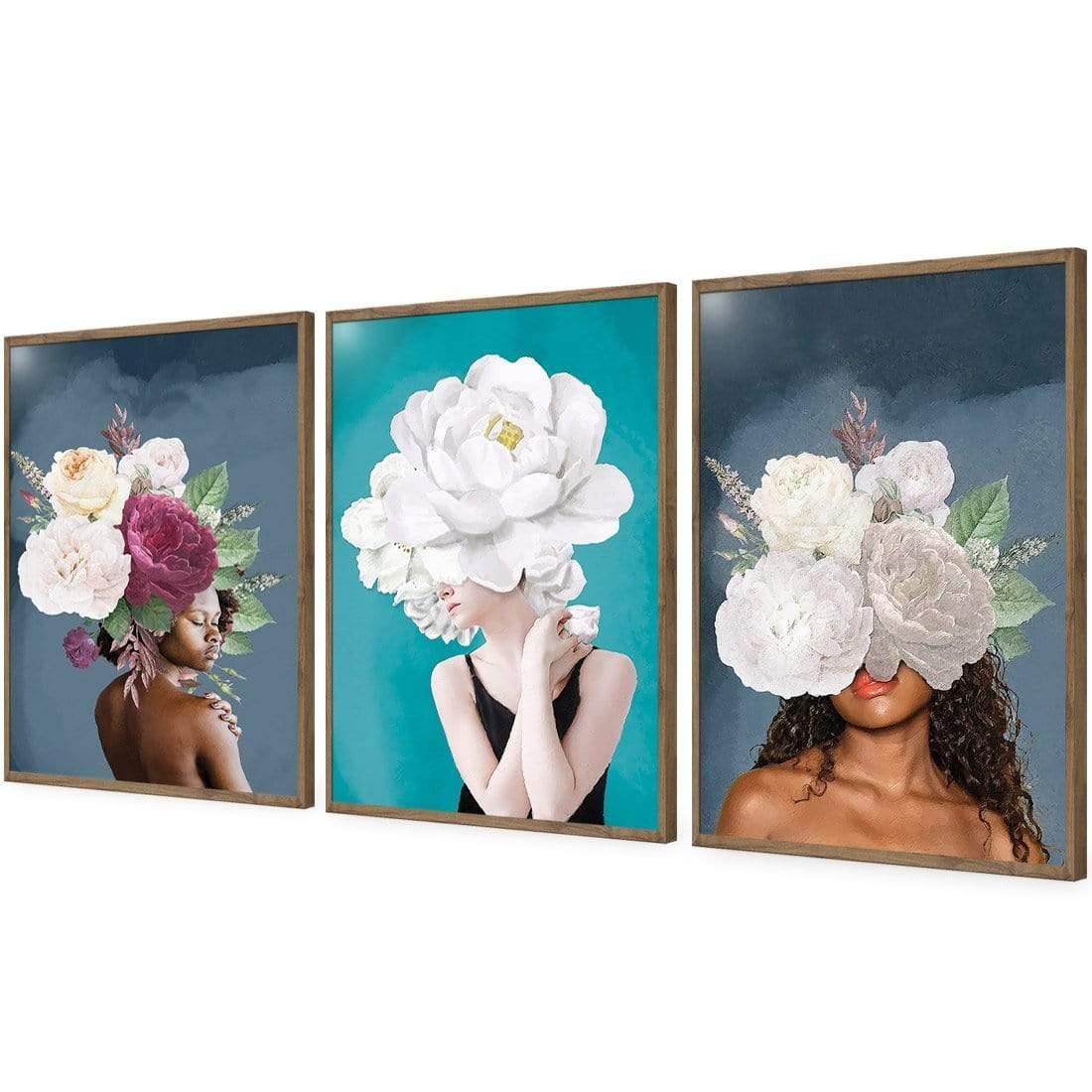 Lady & Flower Trio Art Set - Wall Art Designs - SET3_5039_AR_V WAD_AP - 030 - EDG_59x40_S - 2538 - NAT