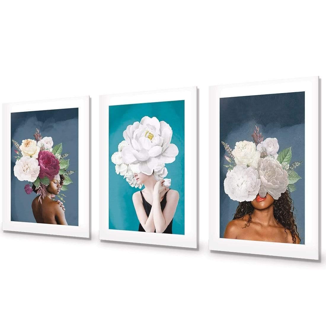 Lady & Flower Trio Art Set - Wall Art Designs - SET3_5039_AR_V WAD_AP - 030 - MAT_59x40_NONE