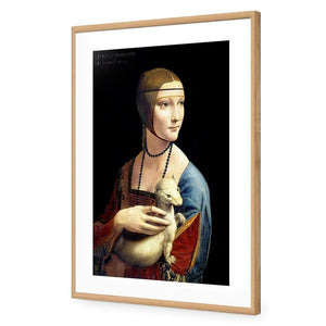 Lady with Ermine By Leonardo Da Vinci - Wall Art Designs - 3389_AR_V WAD_AP - 030 - MAT_45x30_S - 2538 - OAK