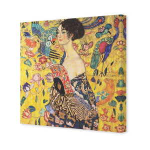 Lady With Fan, Square by Gustav Klimt | Standard Canvas | No Frame | Stretched Canvas