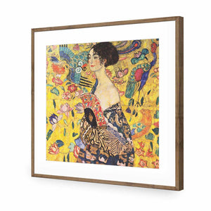 Lady With Fan, Square by Gustav Klimt | Standard Acrylic | Flat Frame With Border | Natural