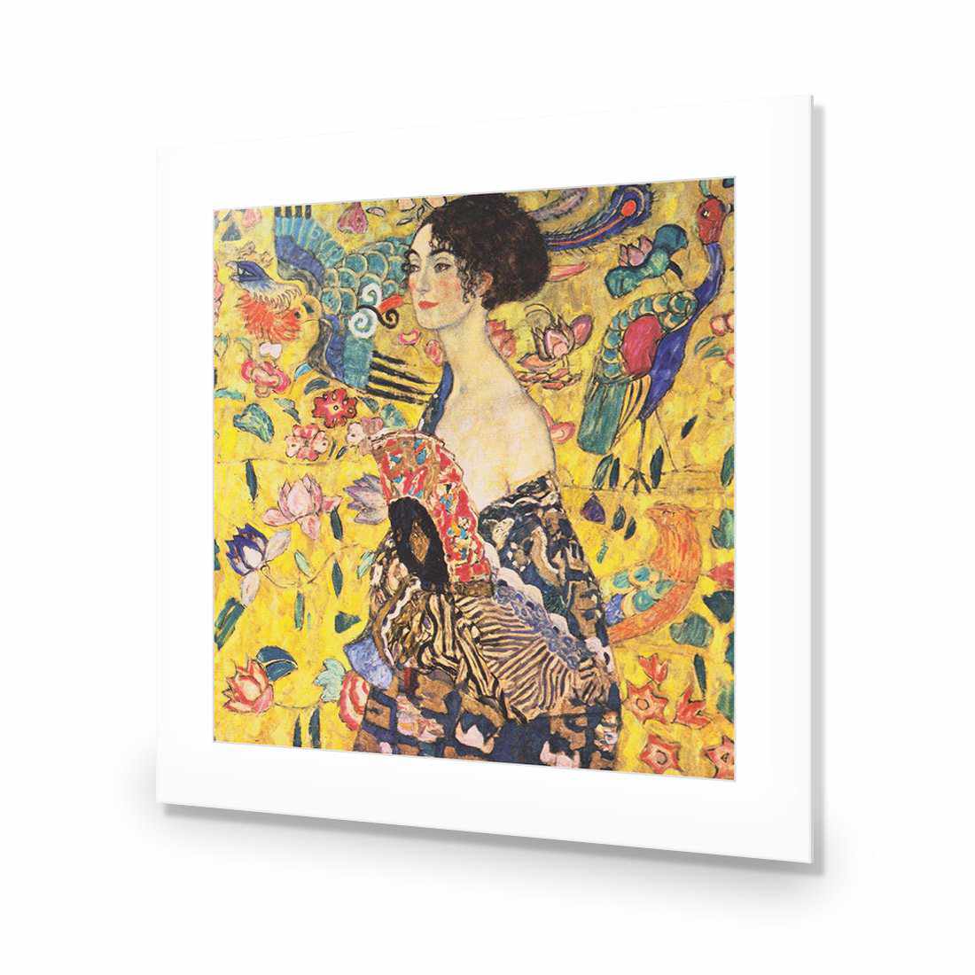 Lady With Fan - Gustav Klimt, Square Acrylic Print Art - Wall Art Designs - 1680_AS_Q WAD_AP - 030 - MAT_37x37_NONE