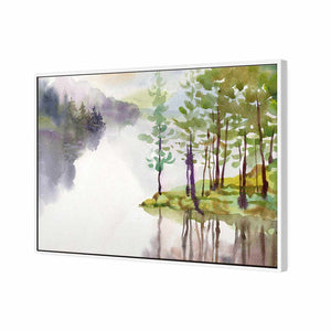 Lake Painted | Classic Canvas | Floating Frame | White