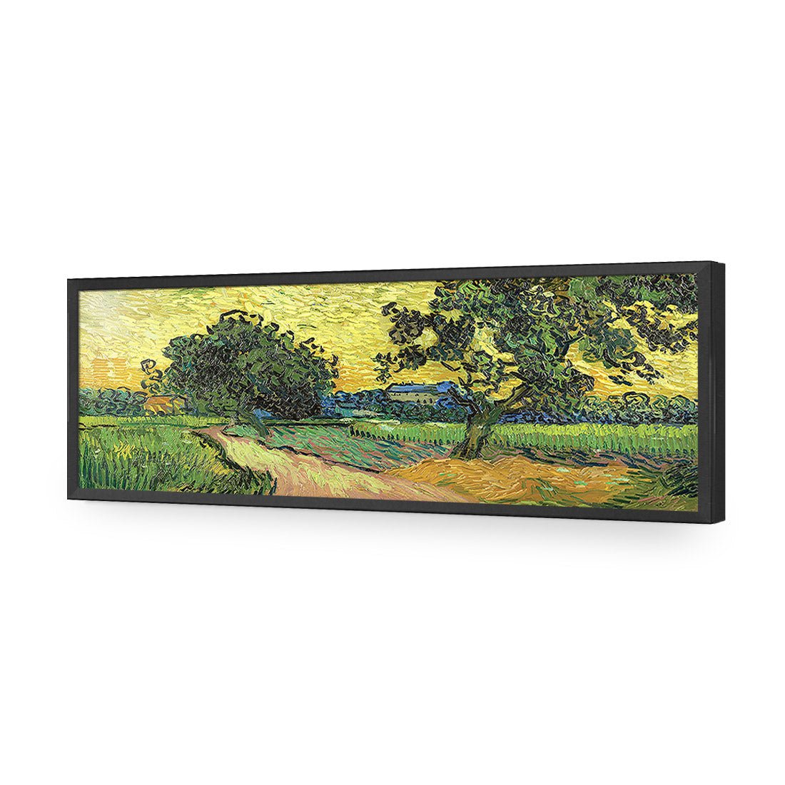 Landscape At Twilight - Van Gogh, Long Acrylic Print Art - Wall Art Designs - 1708_AL_H WAD_AP - 030 - EDG_60x20_S - 2538 - BLK