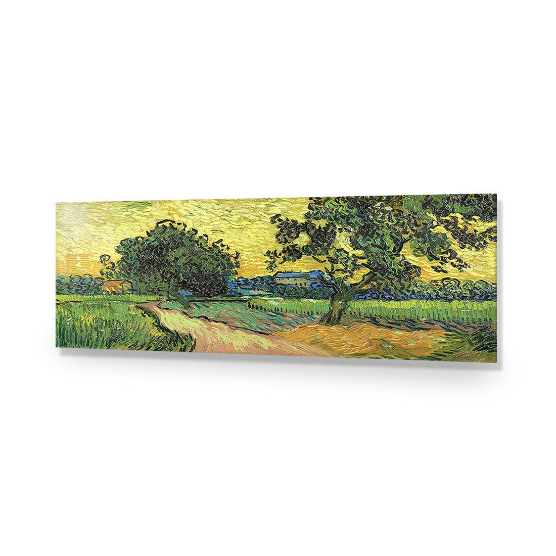 Landscape At Twilight - Van Gogh, Long Acrylic Print Art - Wall Art Designs - 1708_AL_H WAD_AP - 030 - EDG_60x20_NONE