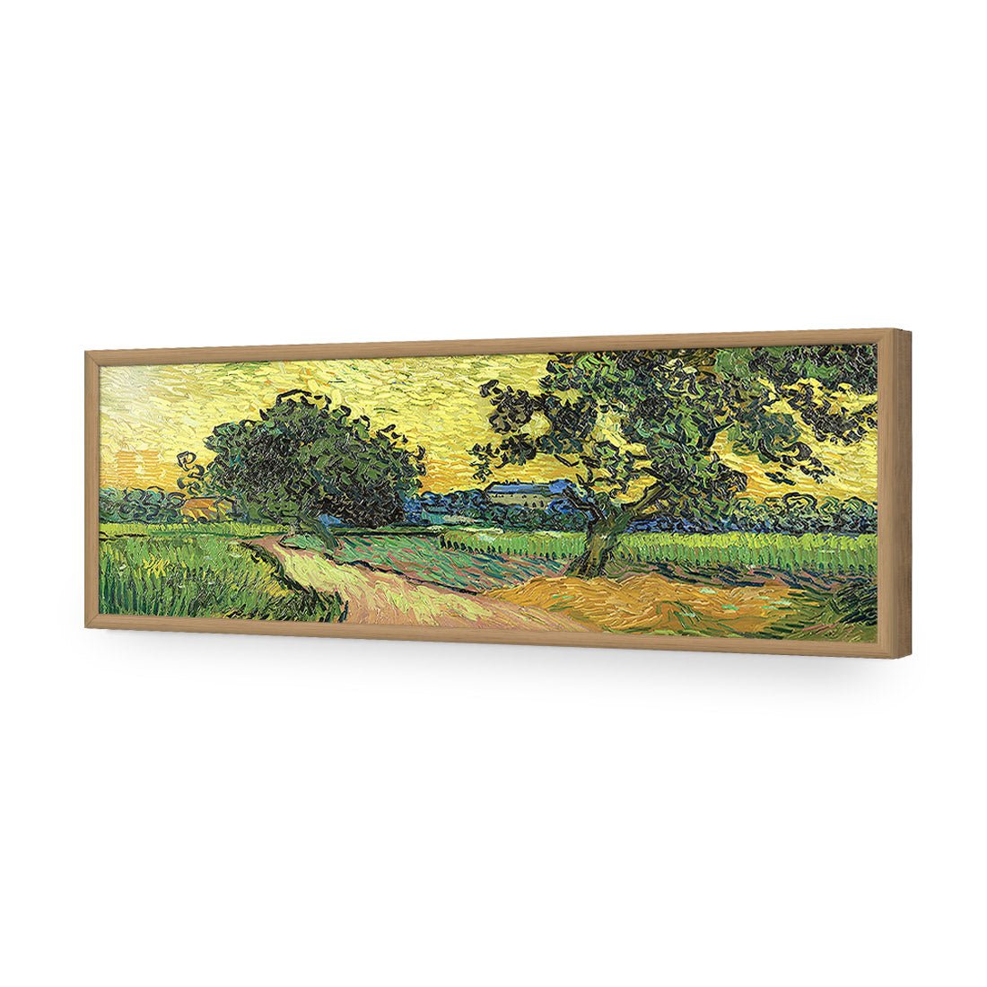 Landscape At Twilight by Van Gogh | Standard Acrylic | Flat Frame No Border | Oak
