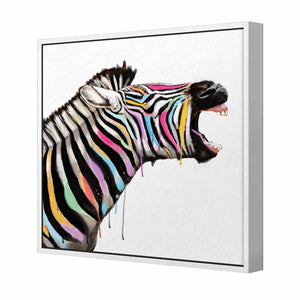 Laughing Stock, Square | Standard Canvas | Floating Frame | White