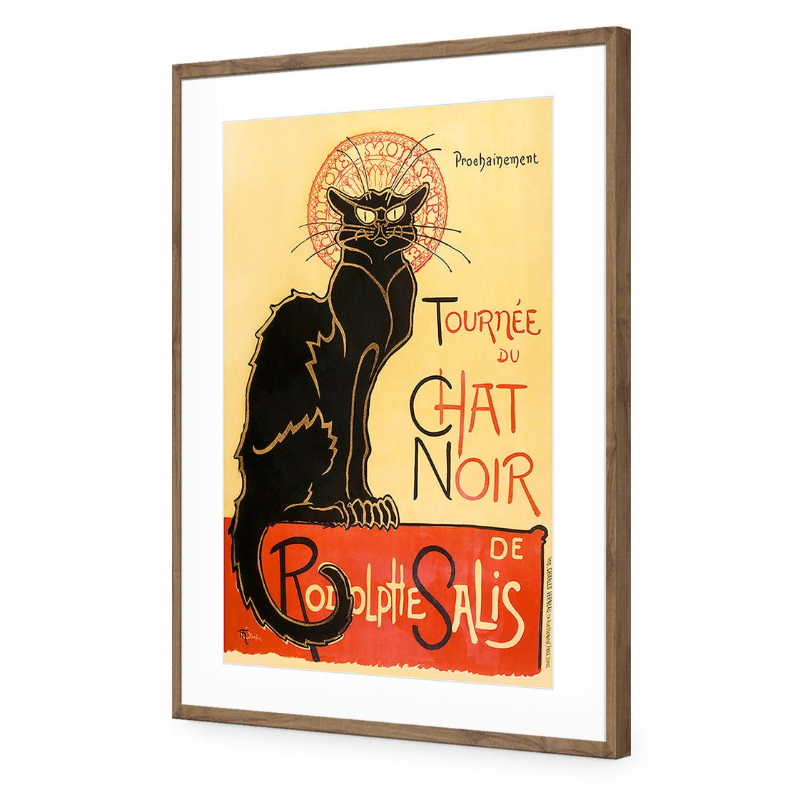 Le Chat Noir By Steinlen | Standard Acrylic | Flat Frame With Border | Natural