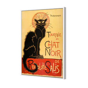 Le Chat Noir By Steinlen | Standard Canvas | Floating Frame | White