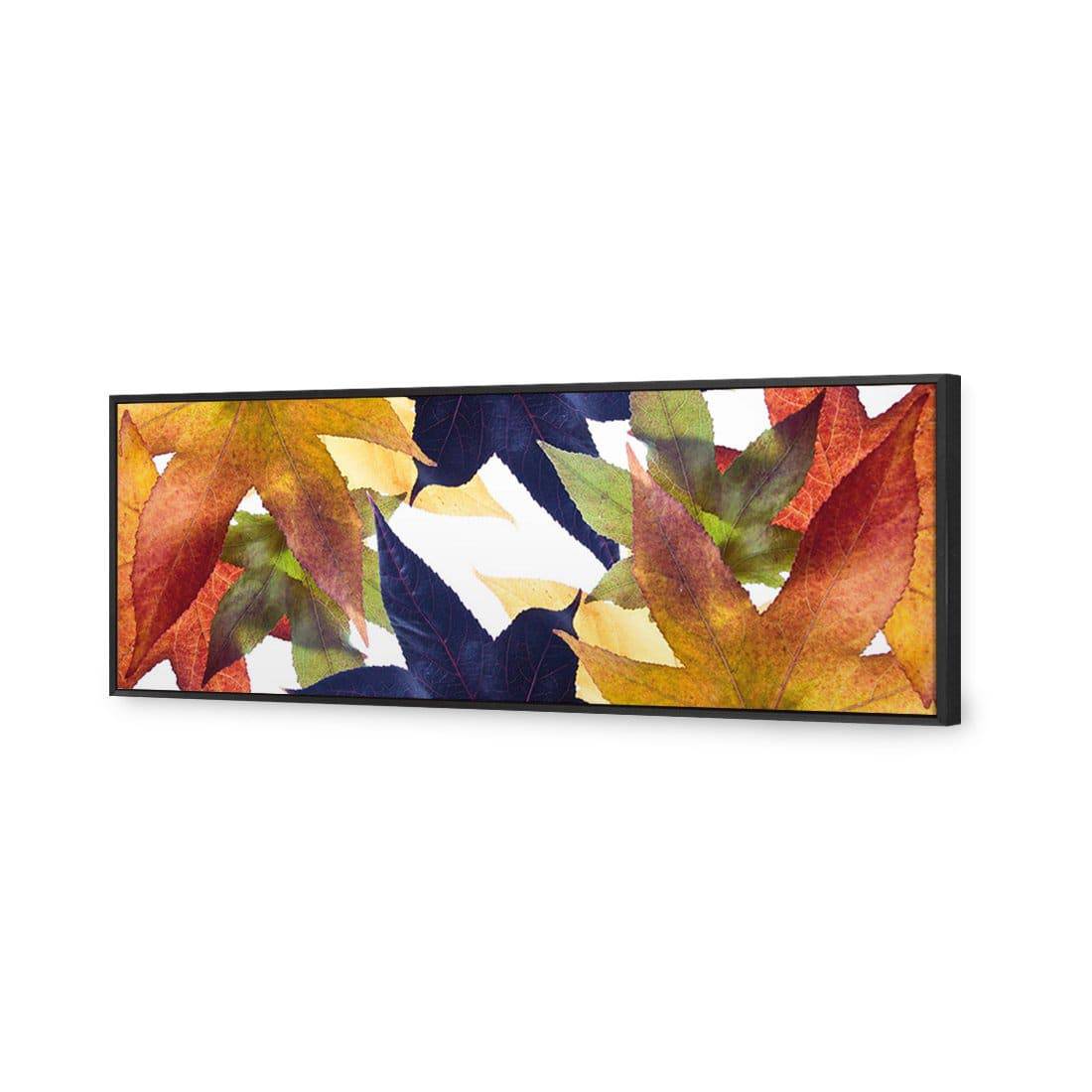 Leaf Kaleidoscope, Long | Standard Canvas | Floating Frame | Black