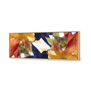 Leaf Kaleidoscope, Long | Classic Canvas | Floating Frame | Oak