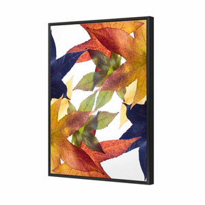 Leaf Kaleidoscope, Rectangle | Standard Canvas | Floating Frame | Black