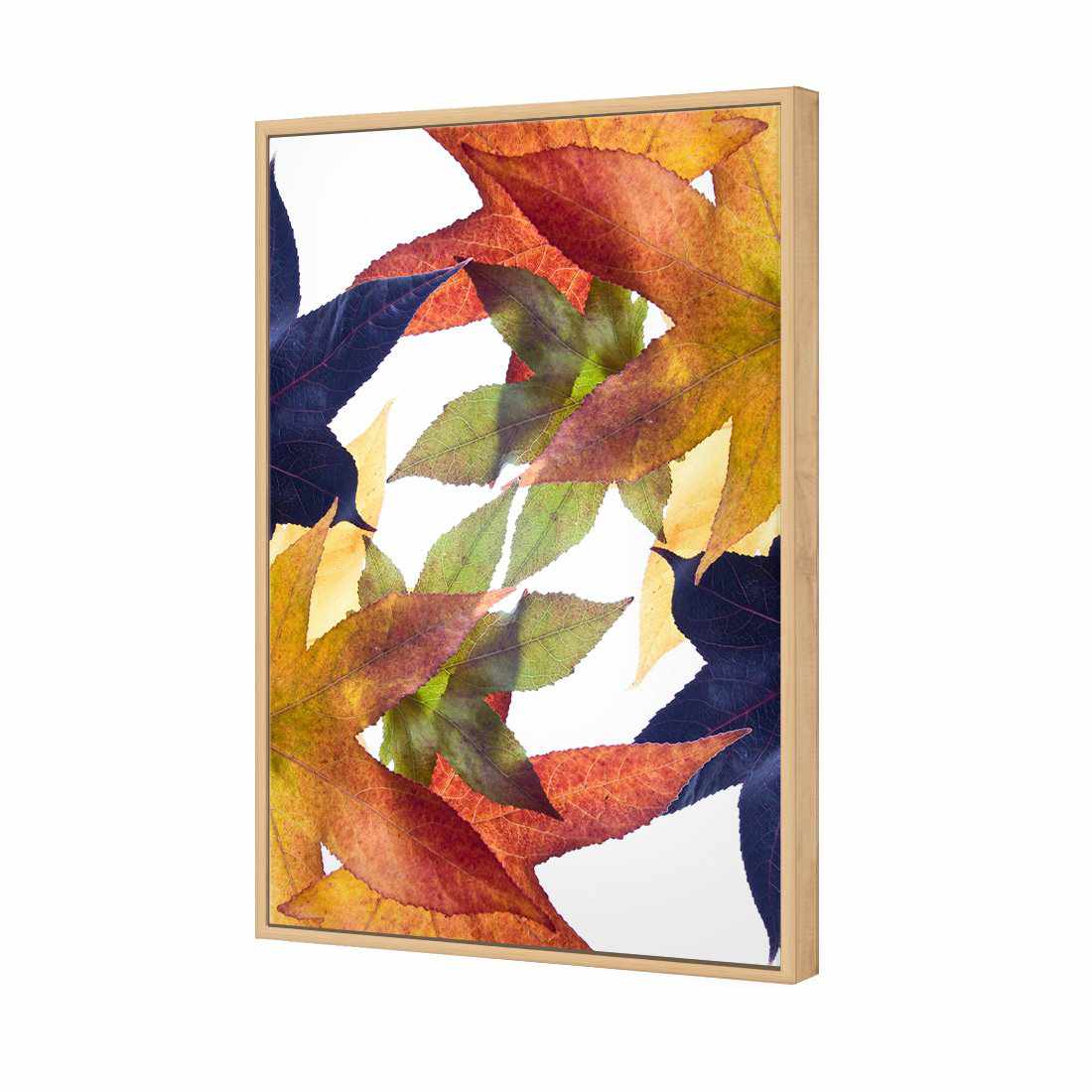 Leaf Kaleidoscope, Rectangle | Standard Canvas | Floating Frame | Oak