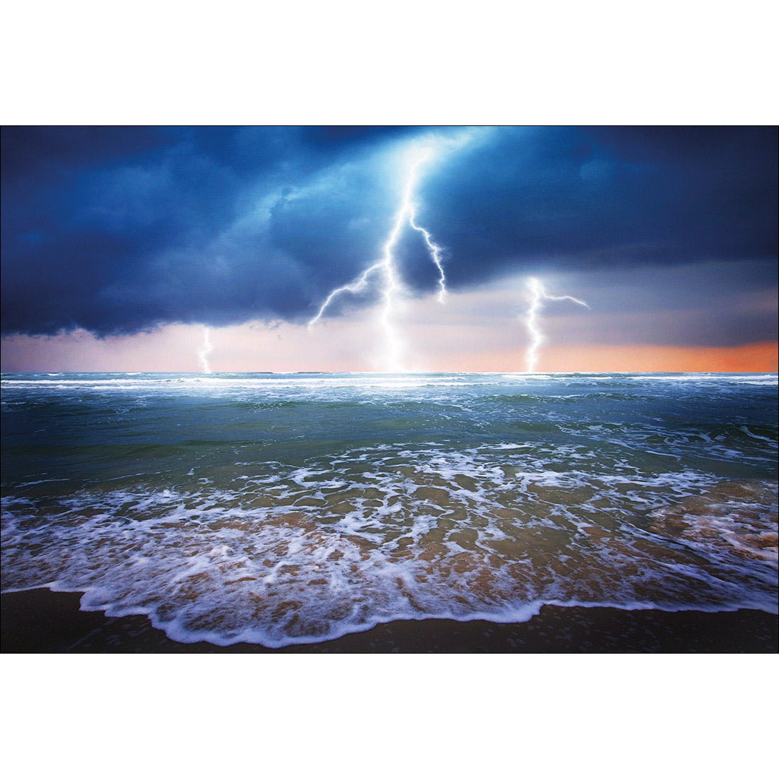 Lightning Beach Canvas Art - Wall Art Designs - 1229_AR_H WAD_CP - MPY - 260 - M - R_45x30_NONE