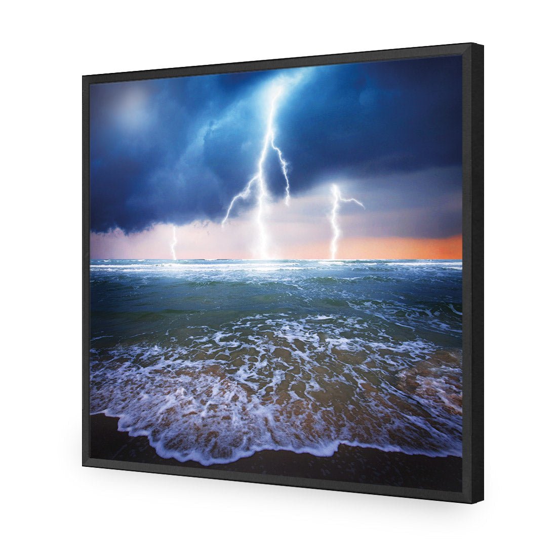 Lightning Beach (square) - Wall Art Designs - 1229_AS_Q WAD_AP - 030 - EDG_37x37_S - 2538 - BLK