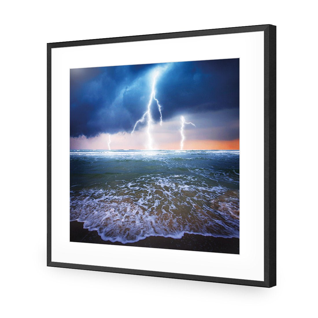 Lightning Beach (square) - Wall Art Designs - 1229_AS_Q WAD_AP - 030 - MAT_37x37_S - 2538 - BLK