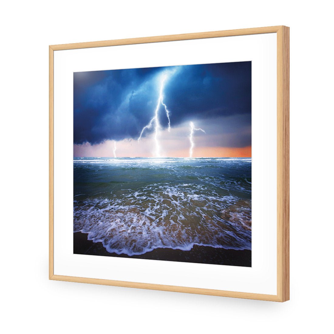 Lightning Beach (square) - Wall Art Designs - 1229_AS_Q WAD_AP - 030 - MAT_37x37_S - 2538 - OAK