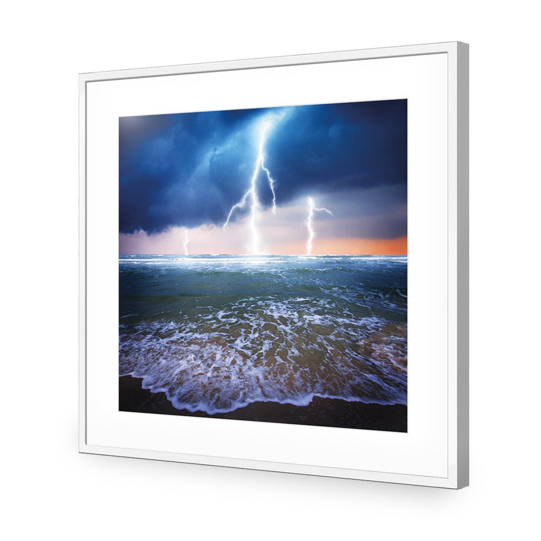 Lightning Beach (square) - Wall Art Designs - 1229_AS_Q WAD_AP - 030 - MAT_37x37_S - 2538 - WHT