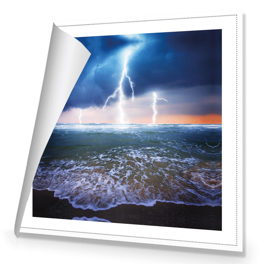 Lightning Beach (square) - Wall Art Designs - 1229_AS_Q WAD_CP - MPY - 260 - M - R_37x37_NONE