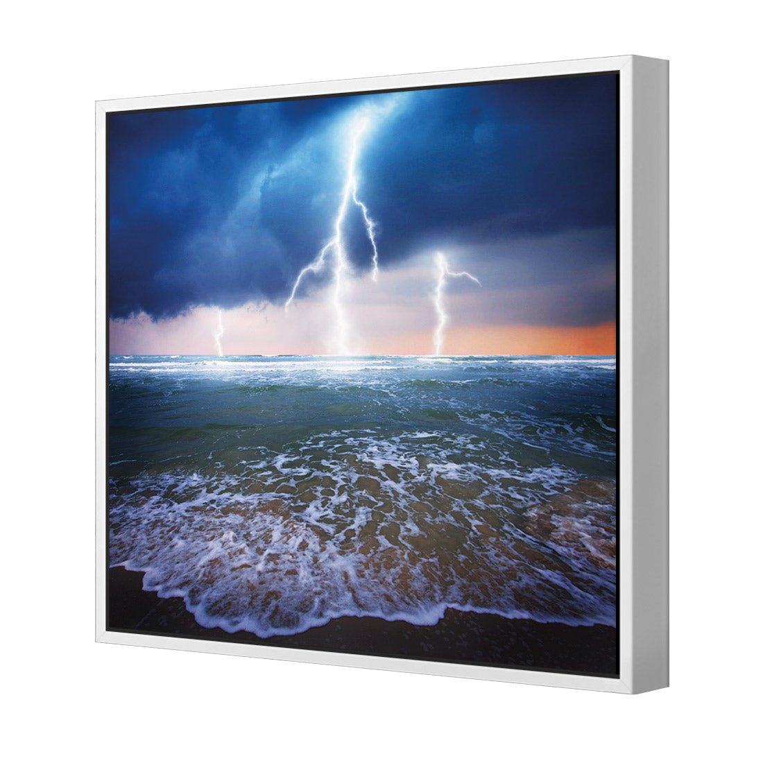 Lightning Beach (square) - Wall Art Designs - 1229_AS_Q WAD_CP - MPY - 260 - M - S - S_37x37_S - 1550 - WHT