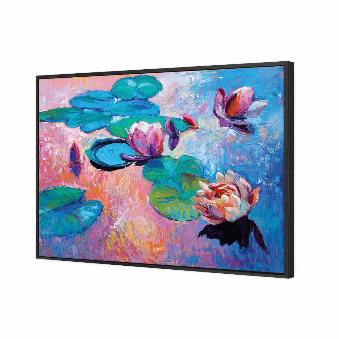 Lily Pads Canvas Art - Wall Art Designs - 2203_AR_H WAD_CP - MPY - 260 - M - S - S_45x30_S - 1550 - BLK