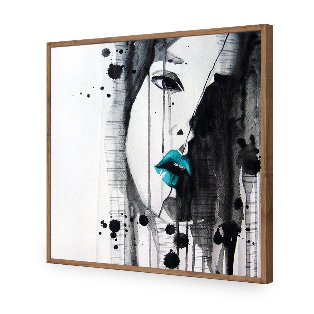 Lippy Lady Teal (square) - Wall Art Designs - 1628_DS_Q WAD_AP - 030 - EDG_37x37_S - 2538 - NAT