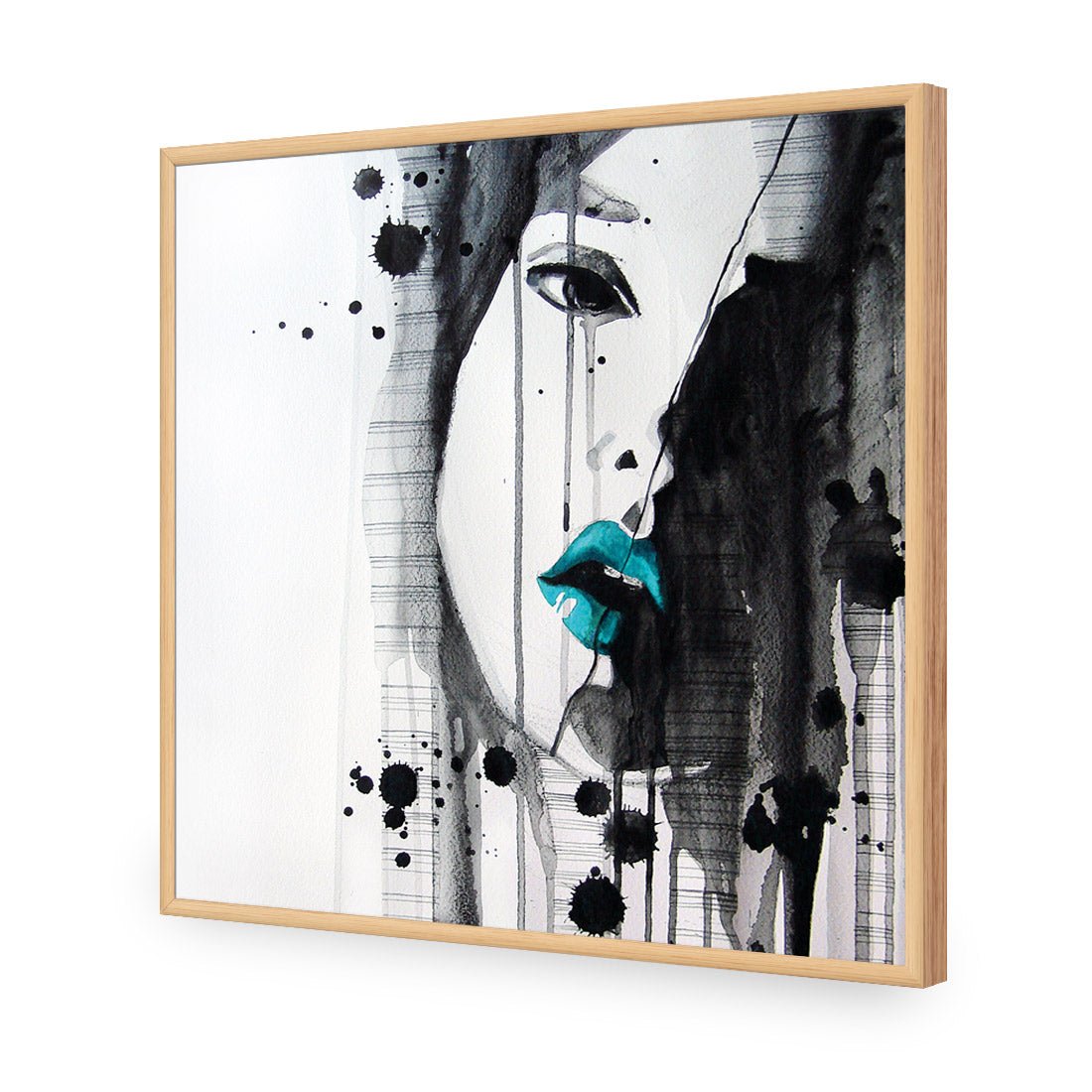 Lippy Lady Teal (square) - Wall Art Designs - 1628_DS_Q WAD_AP - 030 - EDG_37x37_S - 2538 - OAK