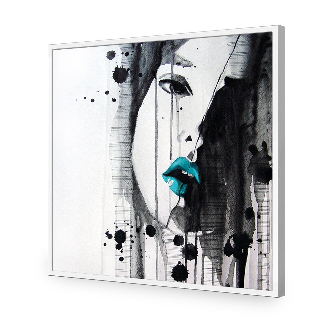 Lippy Lady Teal (square) - Wall Art Designs - 1628_DS_Q WAD_AP - 030 - EDG_37x37_S - 2538 - WHT