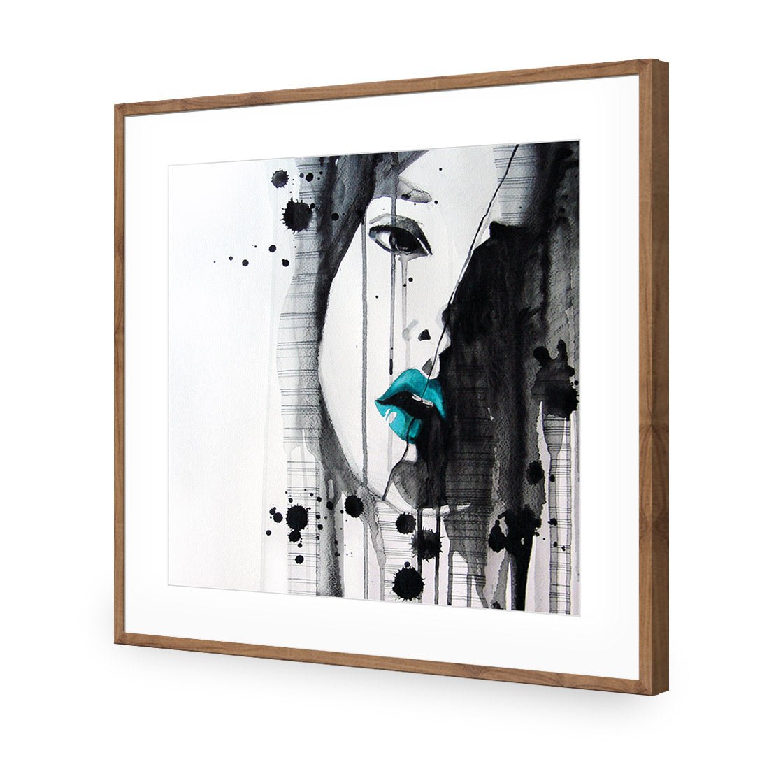 Lippy Lady Teal (square) - Wall Art Designs - 1628_DS_Q WAD_AP - 030 - MAT_37x37_S - 2538 - NAT